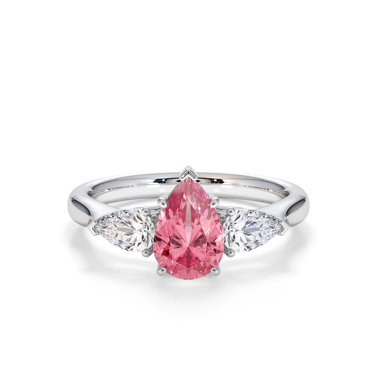 Gold / Platinum Pink Tourmaline and Diamond Engagement Ring RZ3447