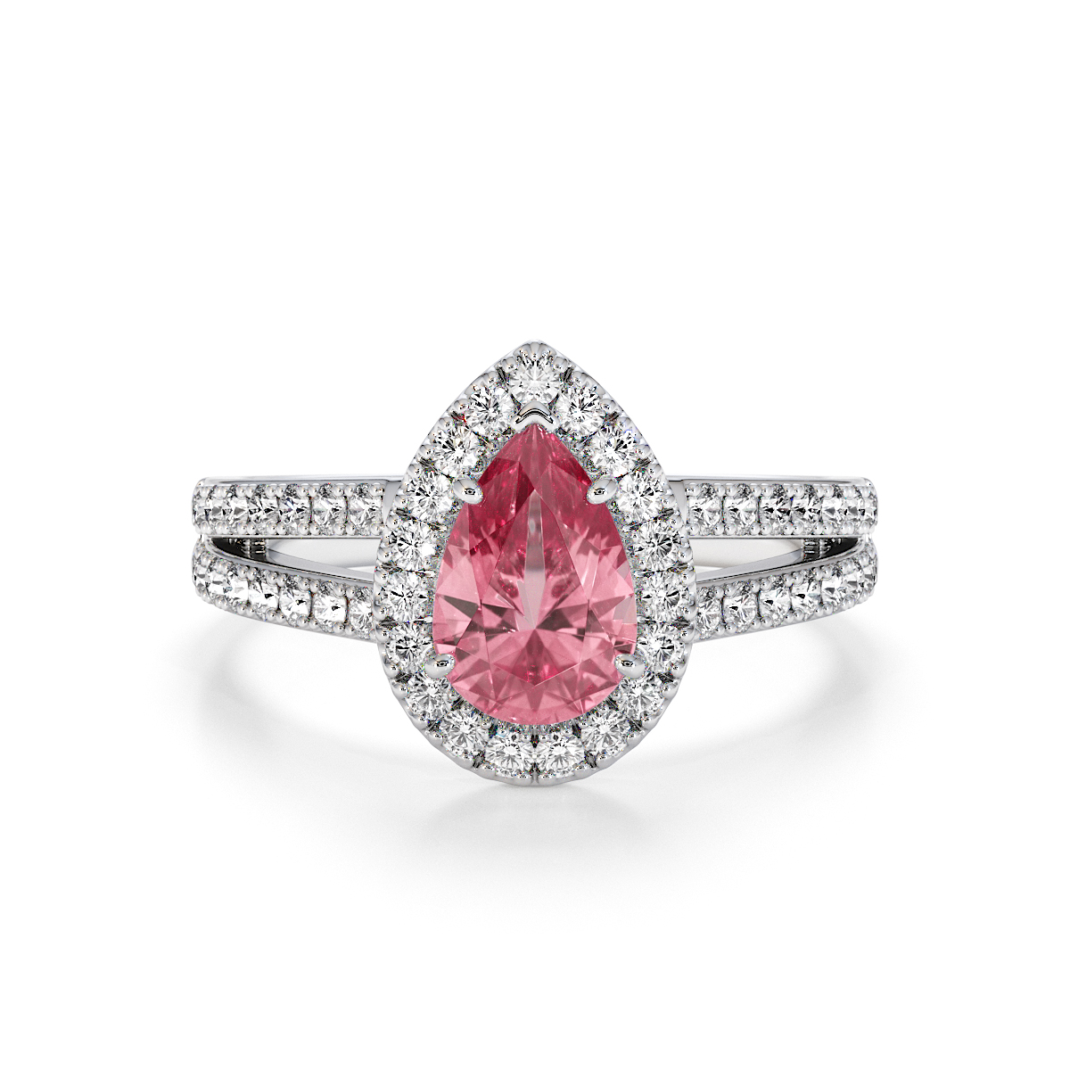 Gold / Platinum Pink Tourmaline and Diamond Engagement Ring RZ3465