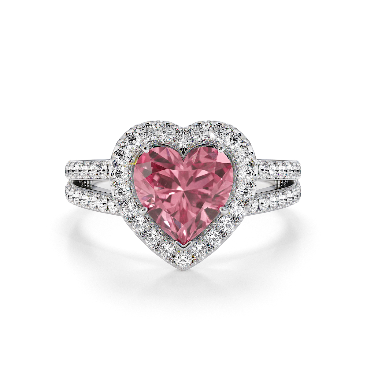 Gold / Platinum Pink Tourmaline and Diamond Engagement Ring RZ3467