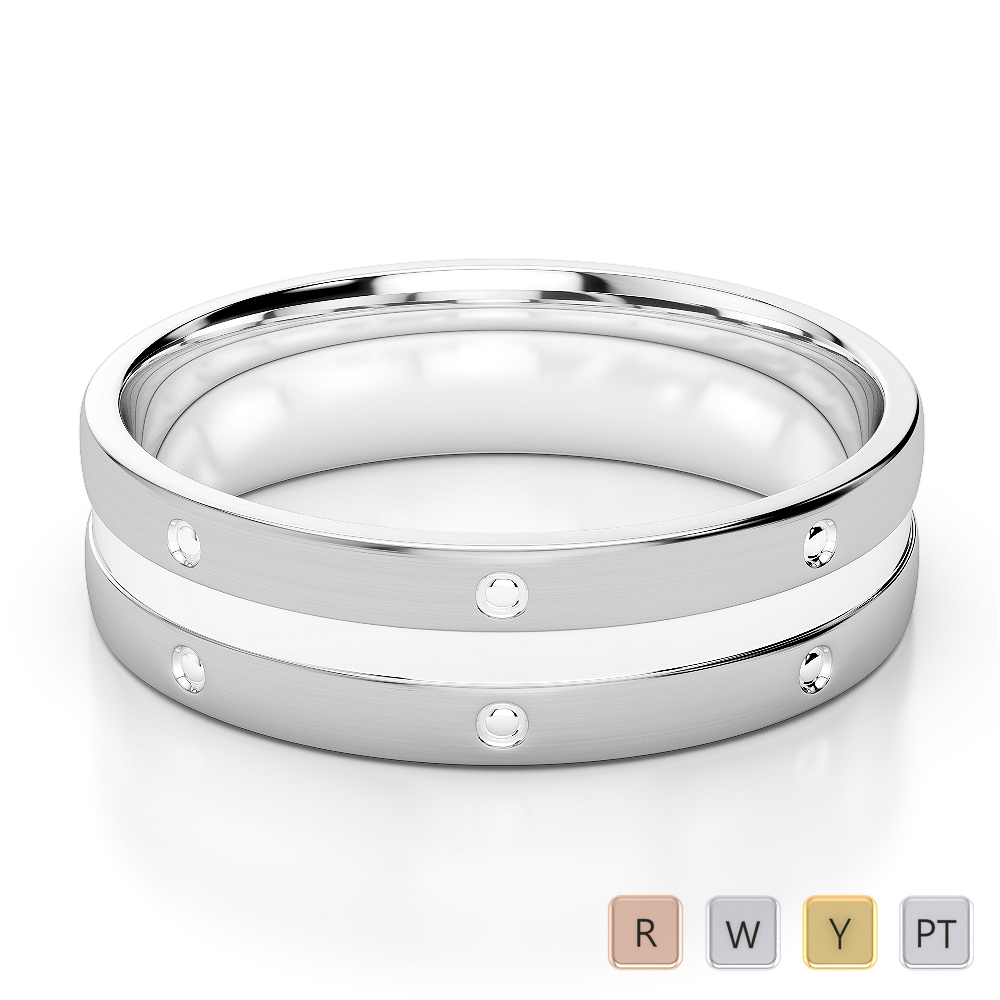 Gold / Platinum Mens Plain Band 5mm AGDR-1230