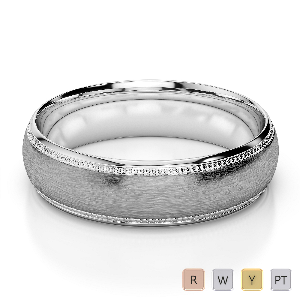 Gold / Platinum Mens Plain Band 5mm AGDR-1232