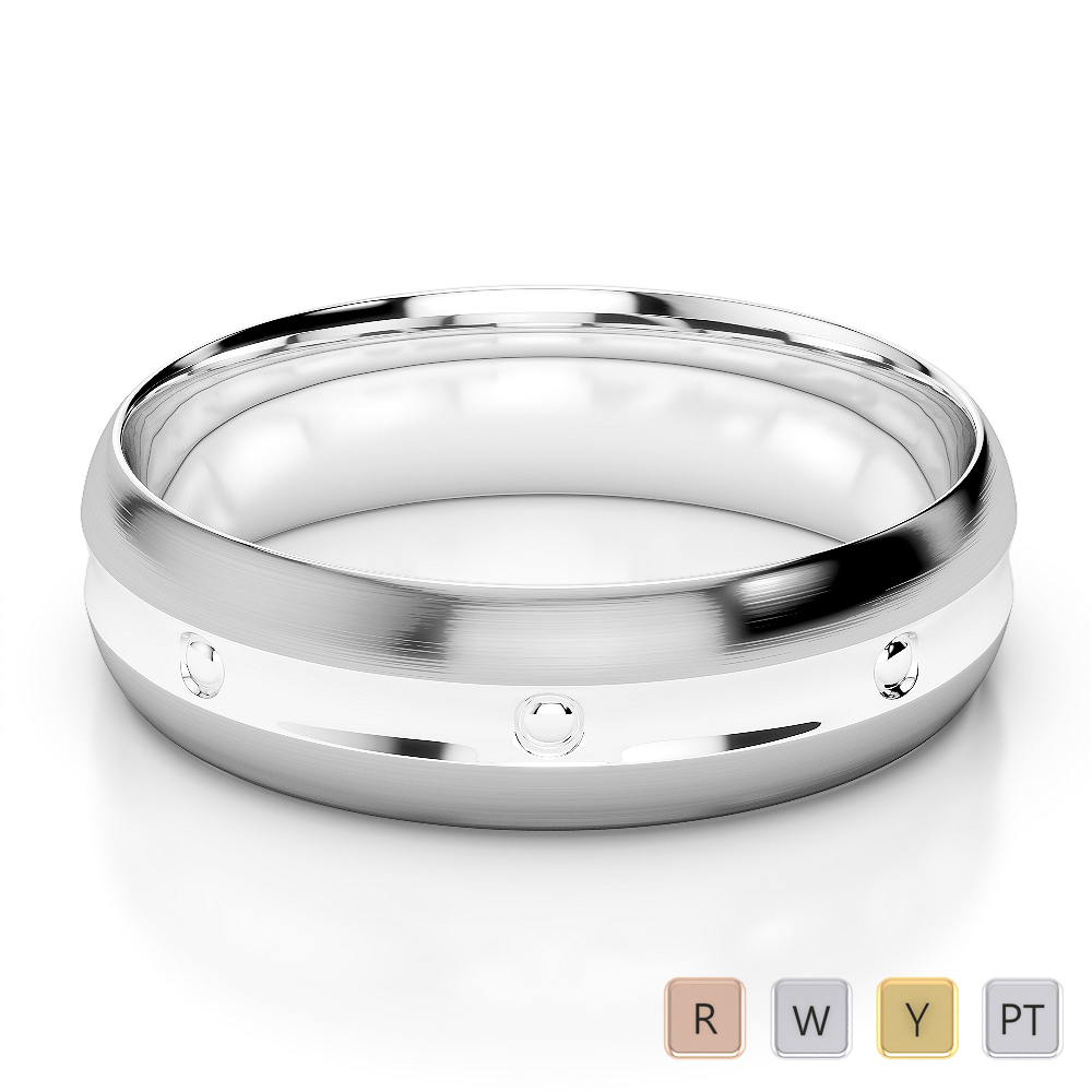 Gold / Platinum Mens Plain Band 5mm AGDR-1233