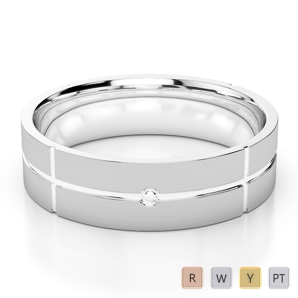 Gold / Platinum Mens Plain Band 5mm AGDR-1234