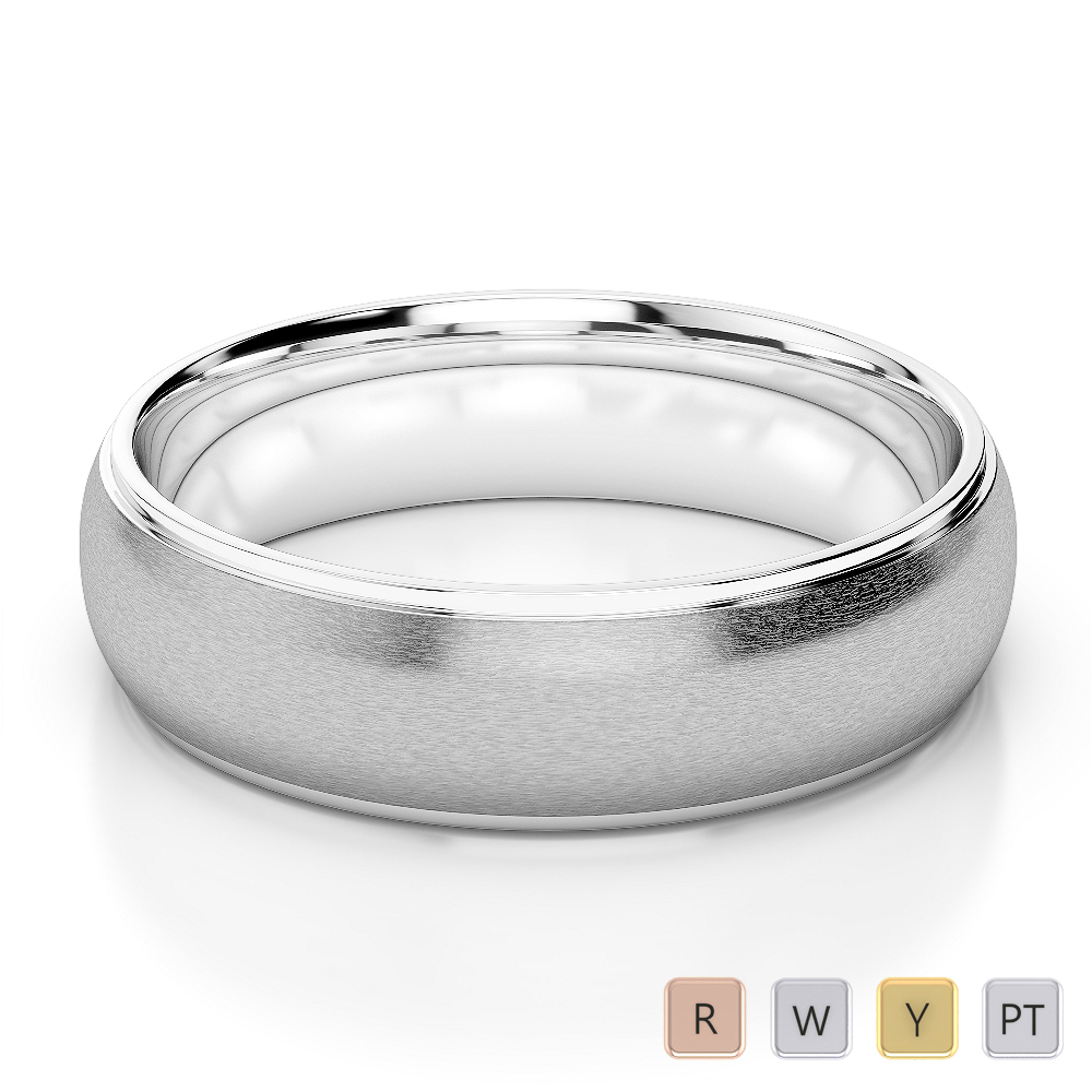 Gold / Platinum Mens Plain Band 5mm AGDR-1235