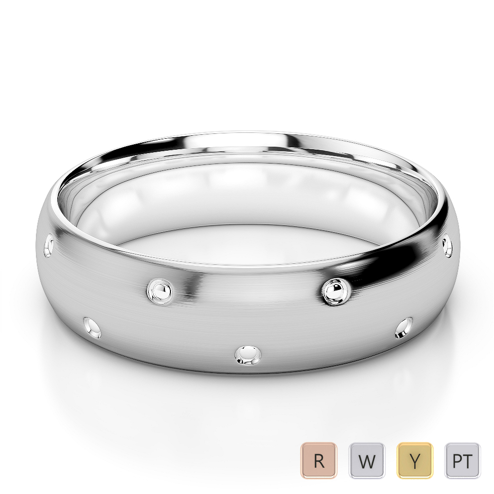 Gold / Platinum Mens Plain Band 5mm AGDR-1239