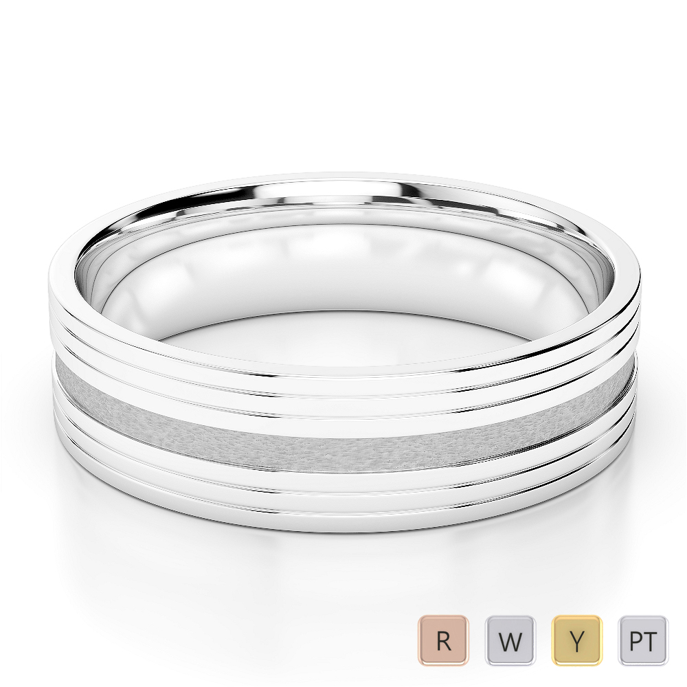Gold / Platinum Mens Plain Band 5mm AGDR-1245