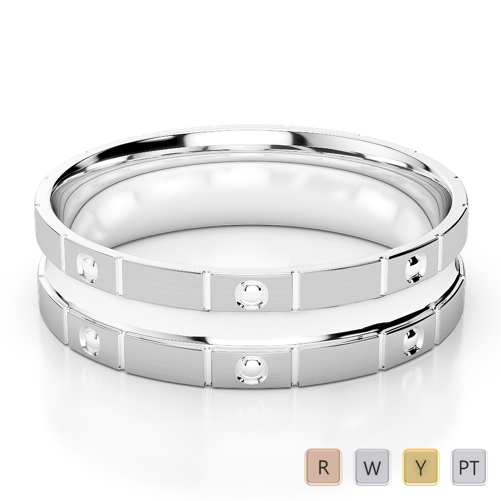 Gold / Platinum Mens Plain Band 5mm AGDR-1247