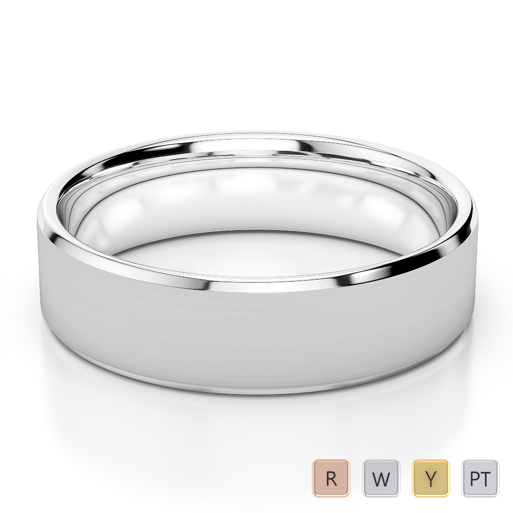 Gold / Platinum Mens Plain Band 5mm AGDR-1248