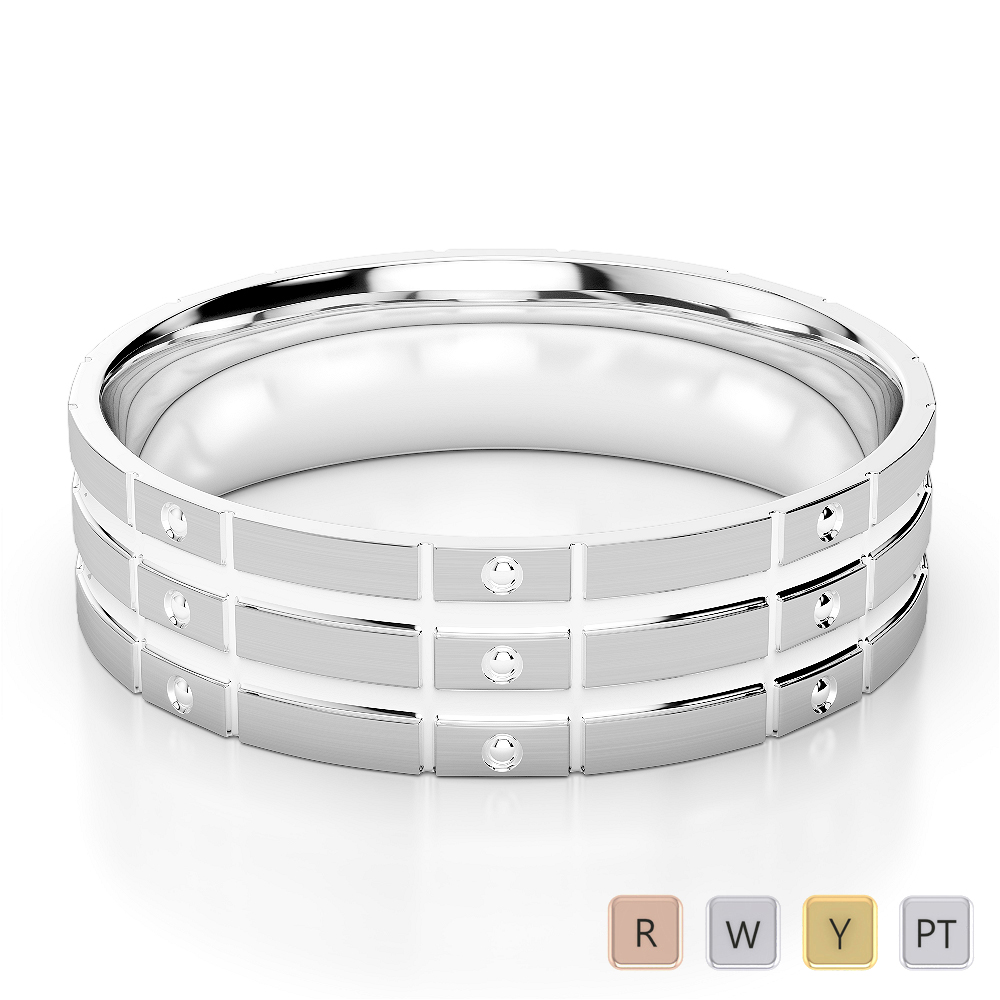 Gold / Platinum Mens Plain Band 5mm AGDR-1249