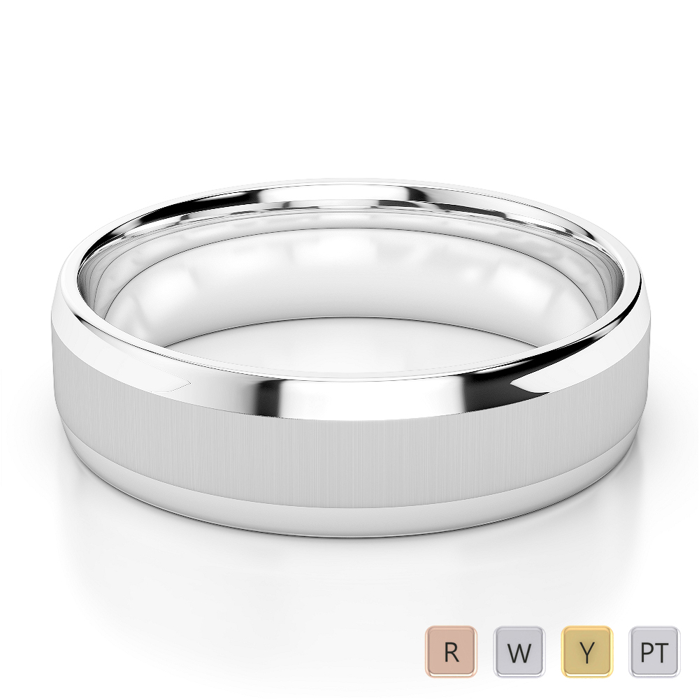 Gold / Platinum Mens Plain Band 5mm AGDR-1250