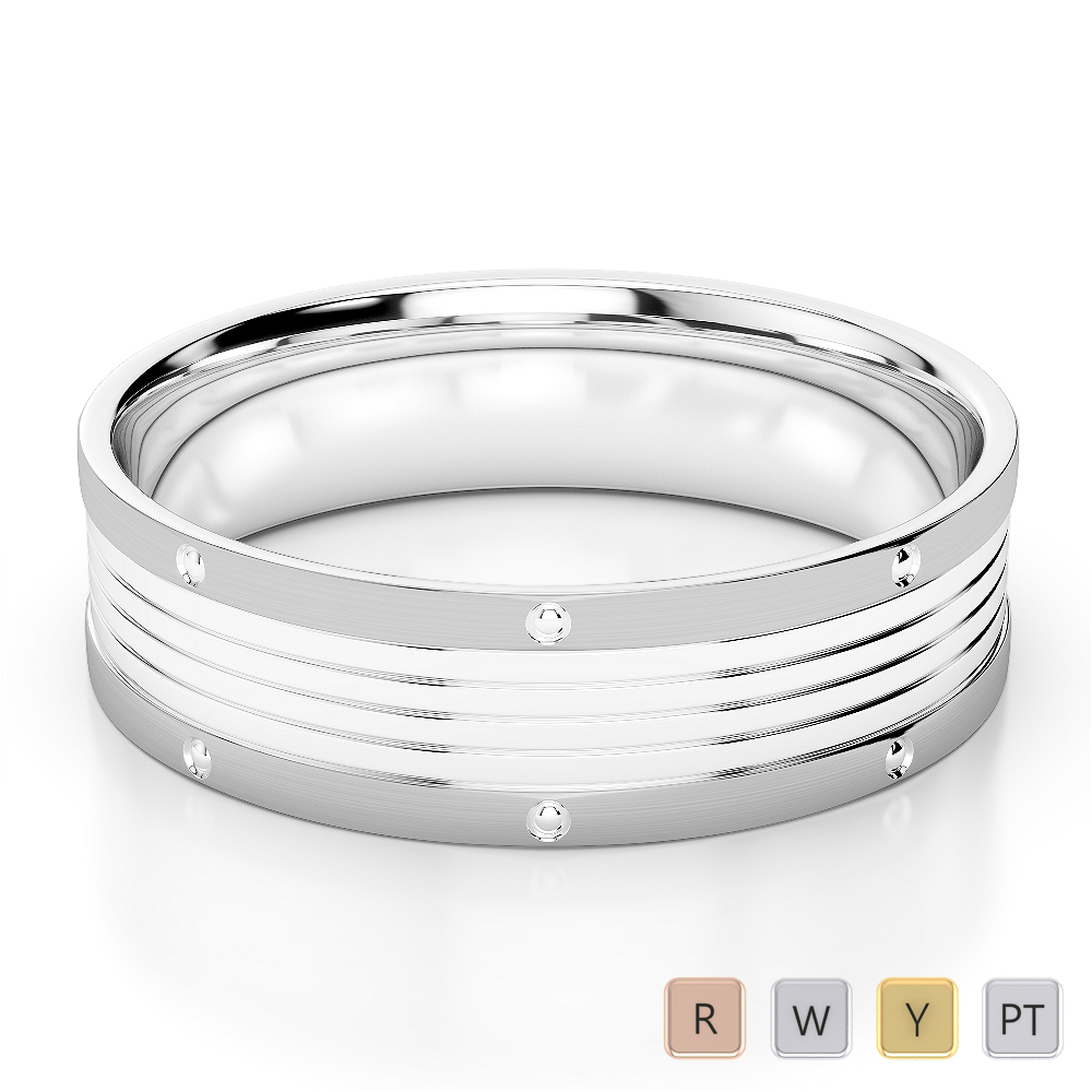Gold / Platinum Mens Plain Band 5mm AGDR-1251