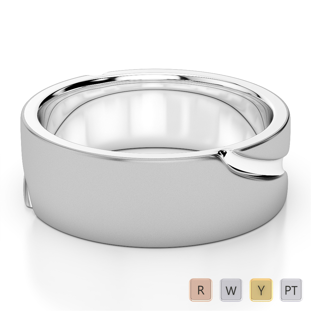 Gold / Platinum Mens Plain Band 6mm AGDR-1260