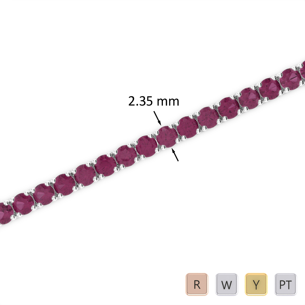 3 Ct Ruby Bracelet in Gold/Platinum AGBRL-1005
