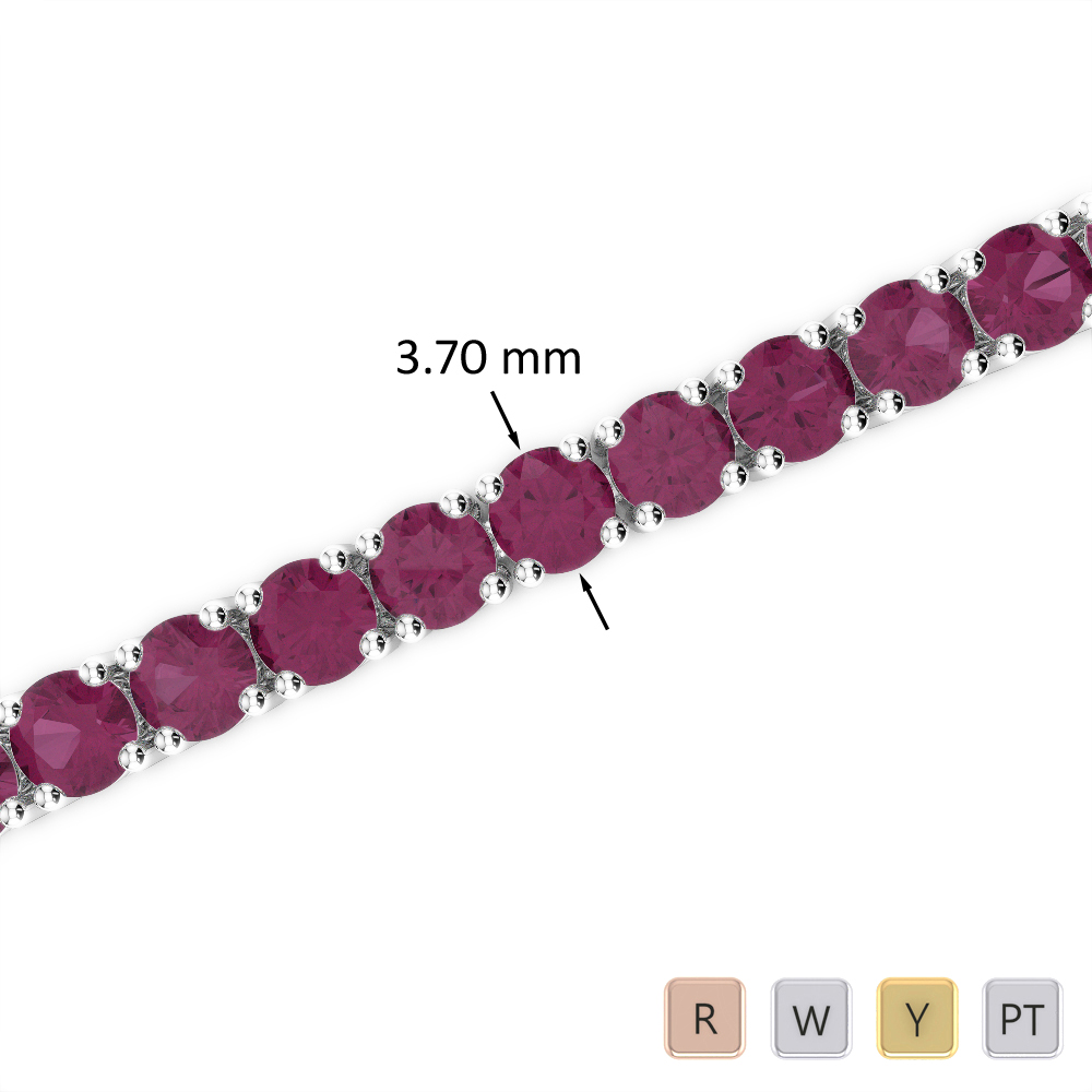 15 Ct Ruby Bracelet in Gold/Platinum AGBRL-1010