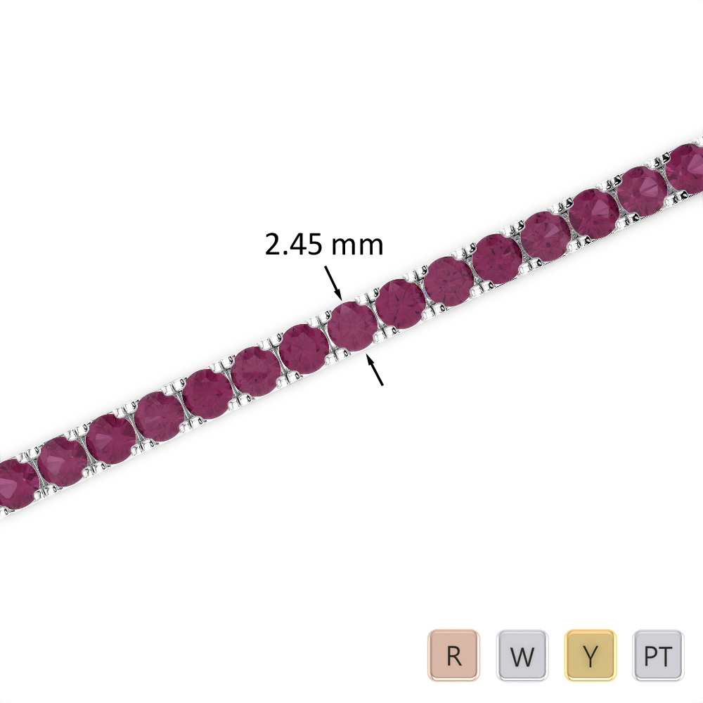 4 Ct Ruby Bracelet in Gold/Platinum AGBRL-1016