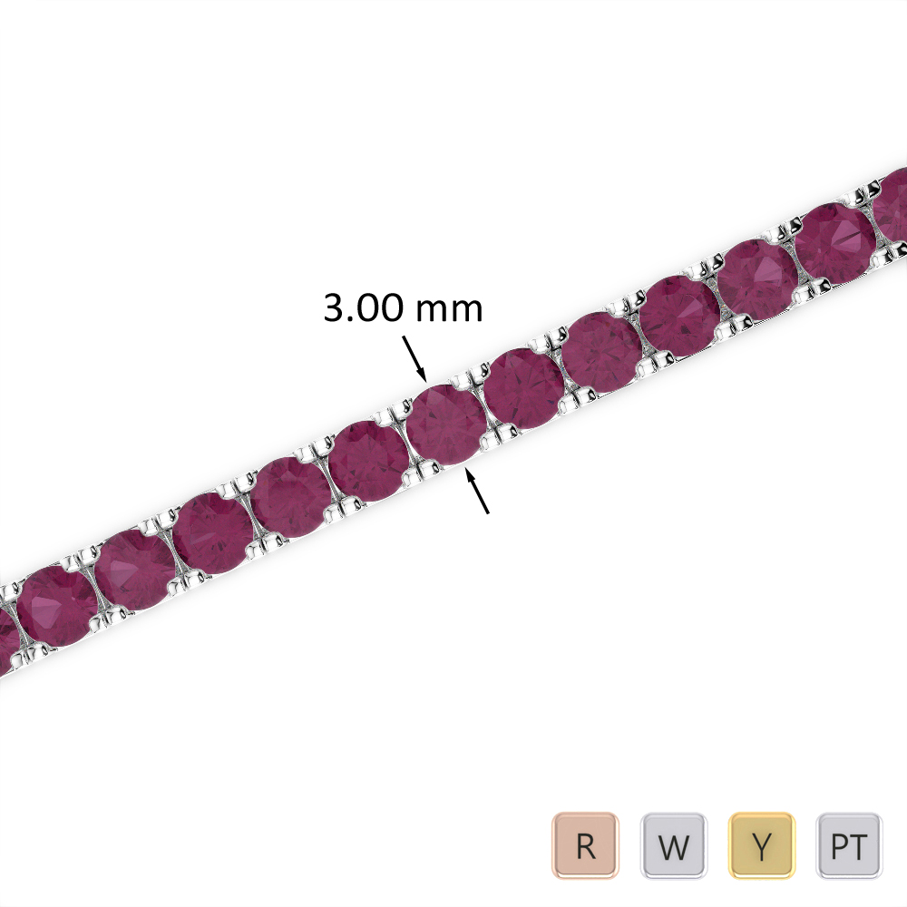 7 Ct Ruby Bracelet in Gold/Platinum AGBRL-1019