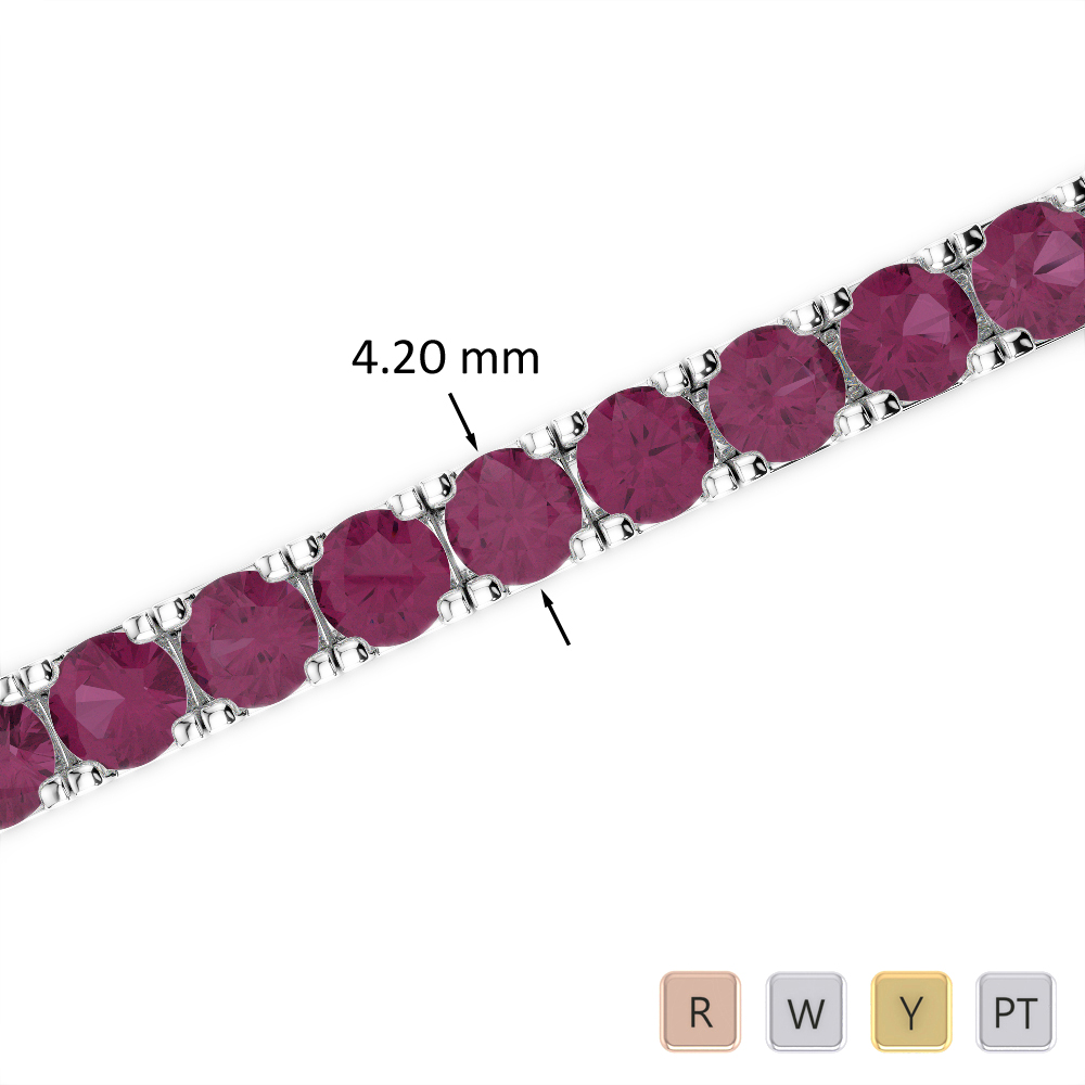 15 Ct Ruby Bracelet in Gold/Platinum AGBRL-1022