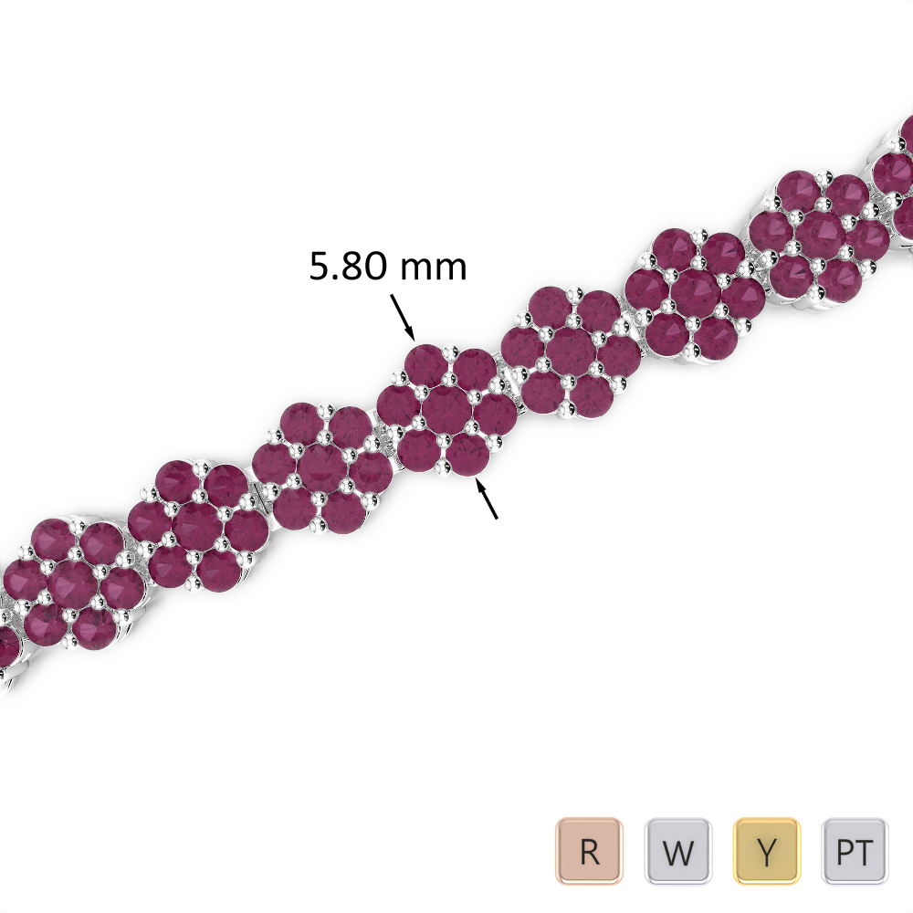 7 Ct Ruby Bracelet in Gold/Platinum AGBRL-1028