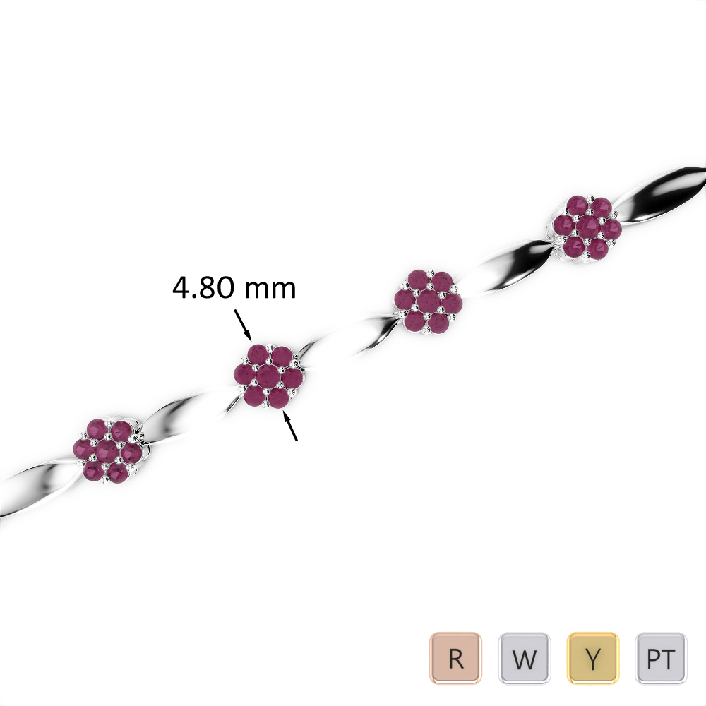 1 Ct Ruby Bracelet in Gold/Platinum AGBRL-1029