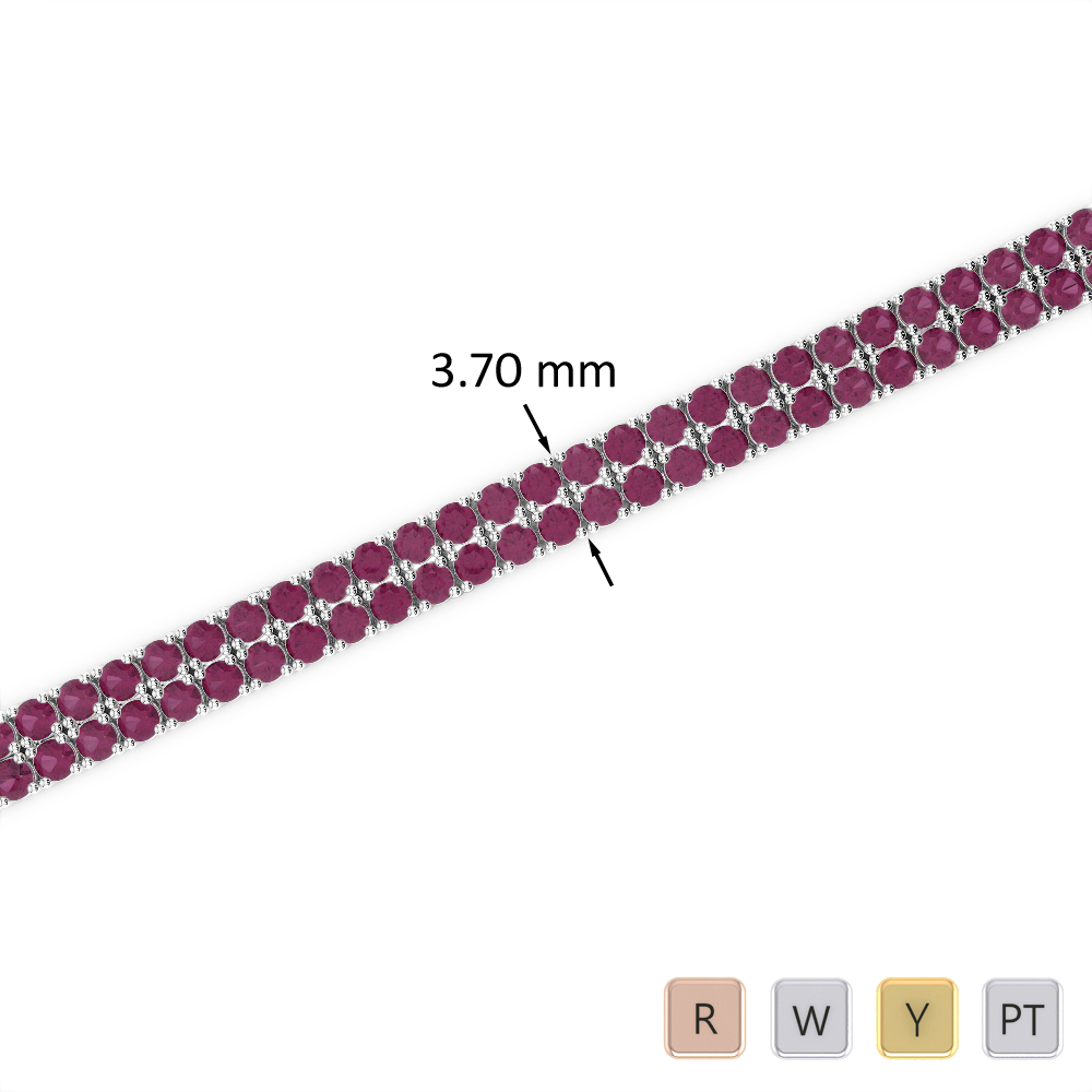 4 Ct Ruby Bracelet in Gold/Platinum AGBRL-1031