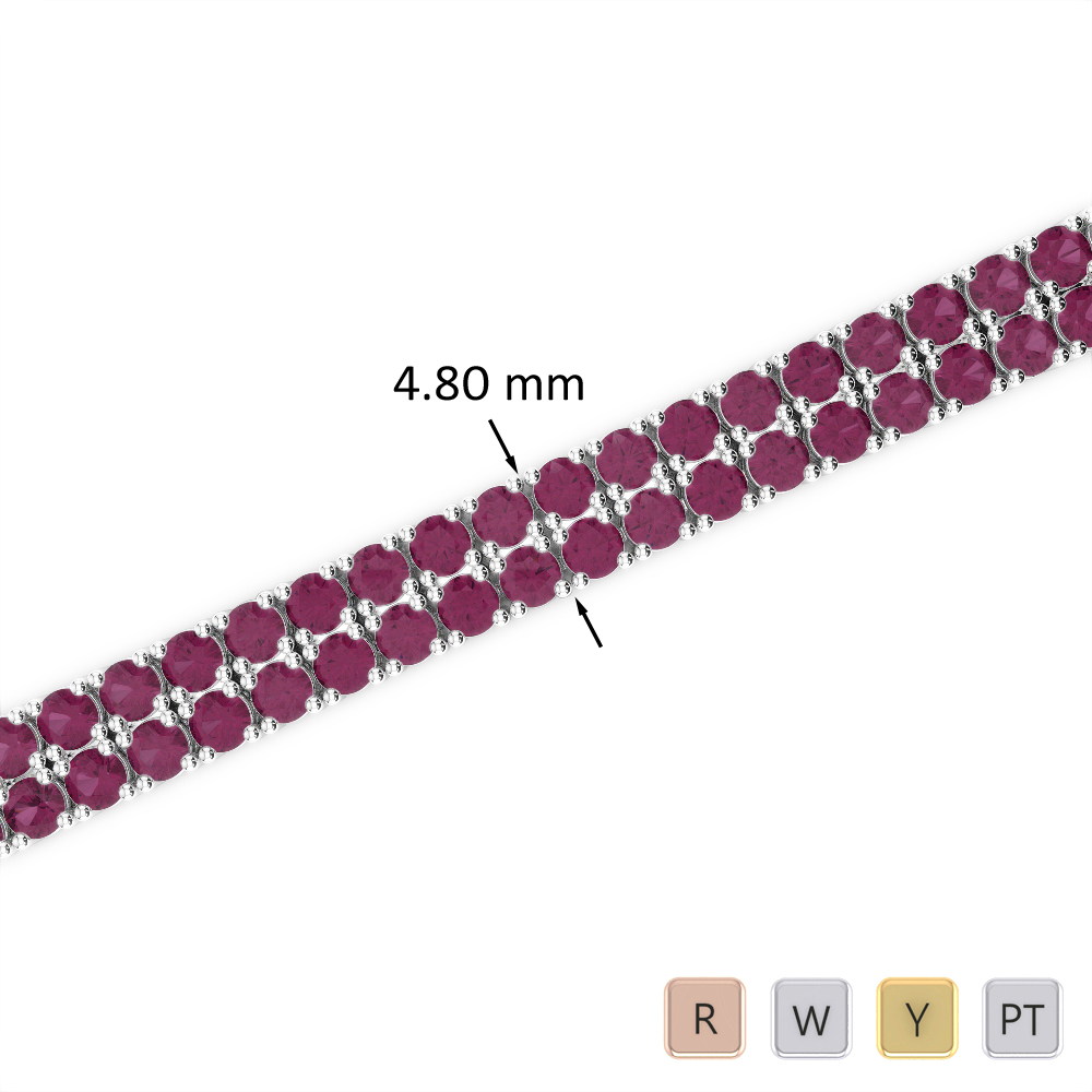 7 Ct Ruby Bracelet in Gold/Platinum AGBRL-1033
