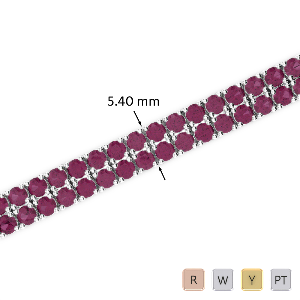 11 Ct Ruby Bracelet in Gold/Platinum AGBRL-1035