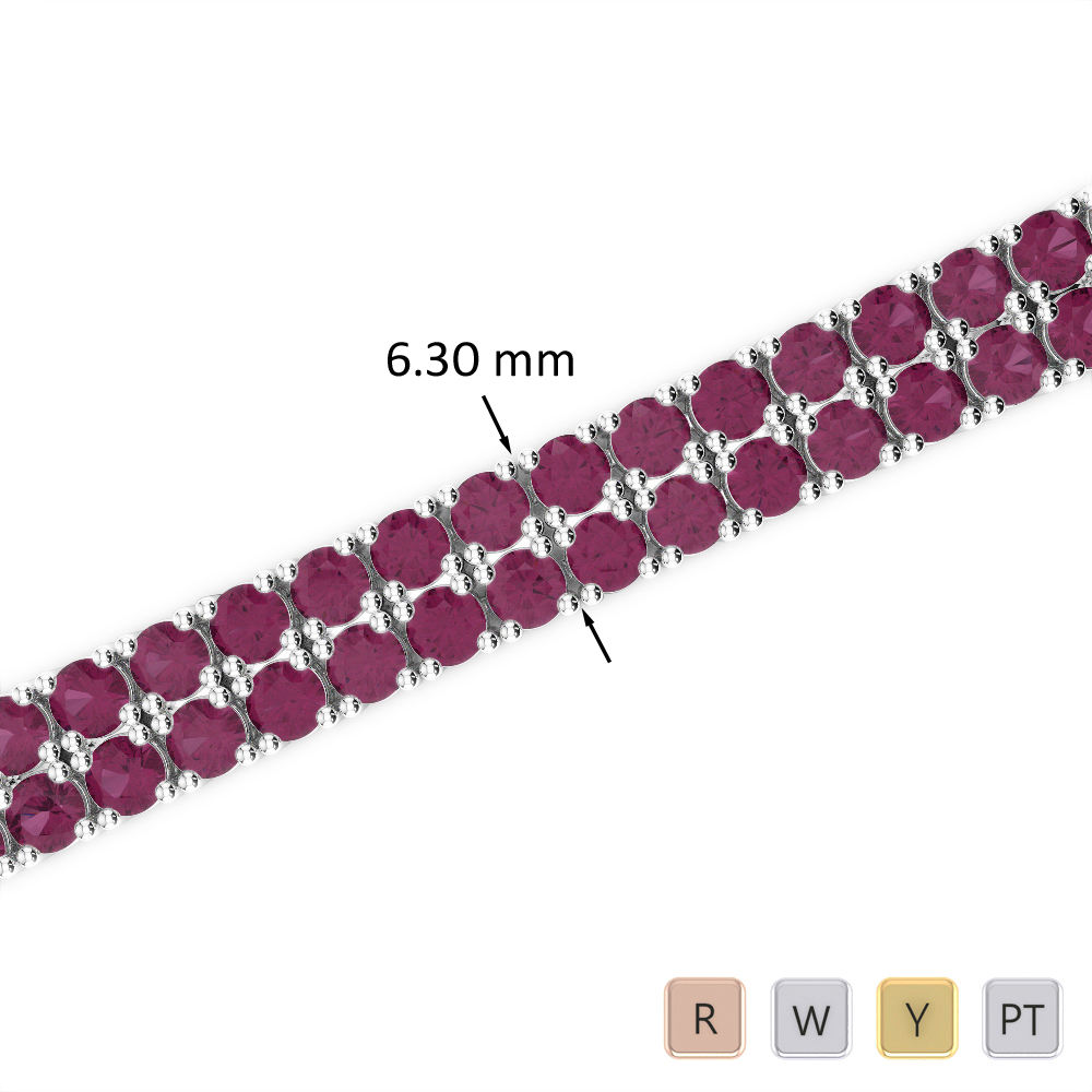 15 Ct Ruby Bracelet in Gold/Platinum AGBRL-1037