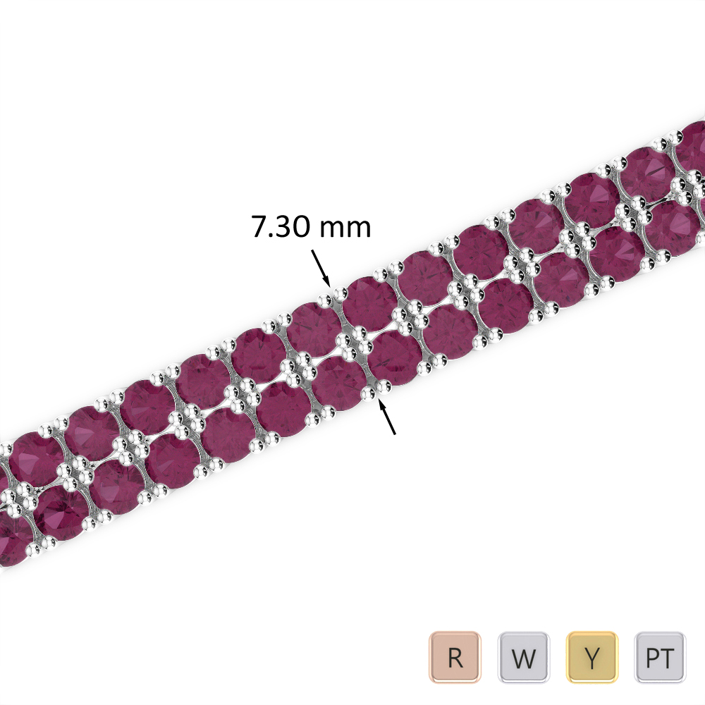 21 Ct Ruby Bracelet in Gold/Platinum AGBRL-1038