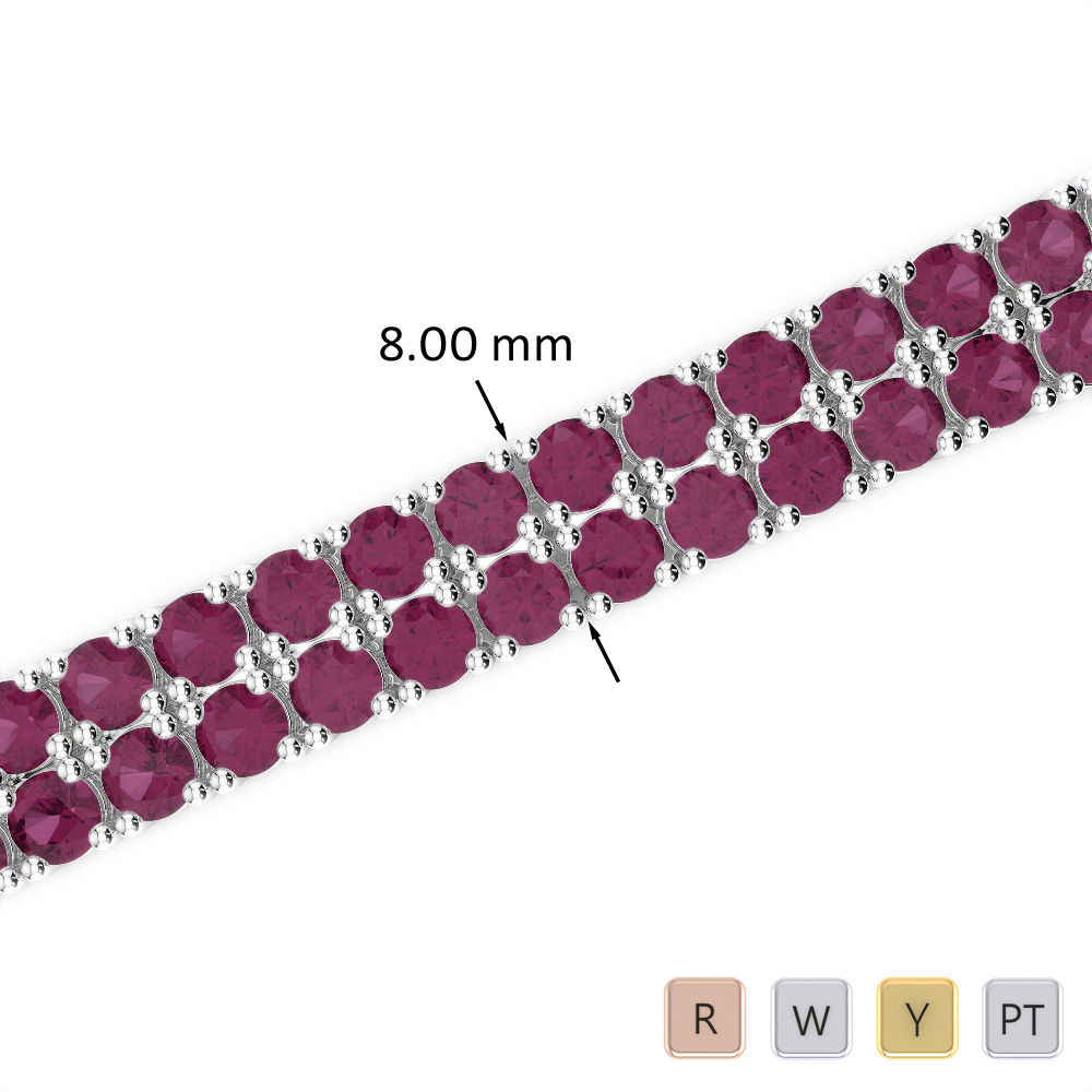 29 Ct Ruby Bracelet in Gold/Platinum AGBRL-1039