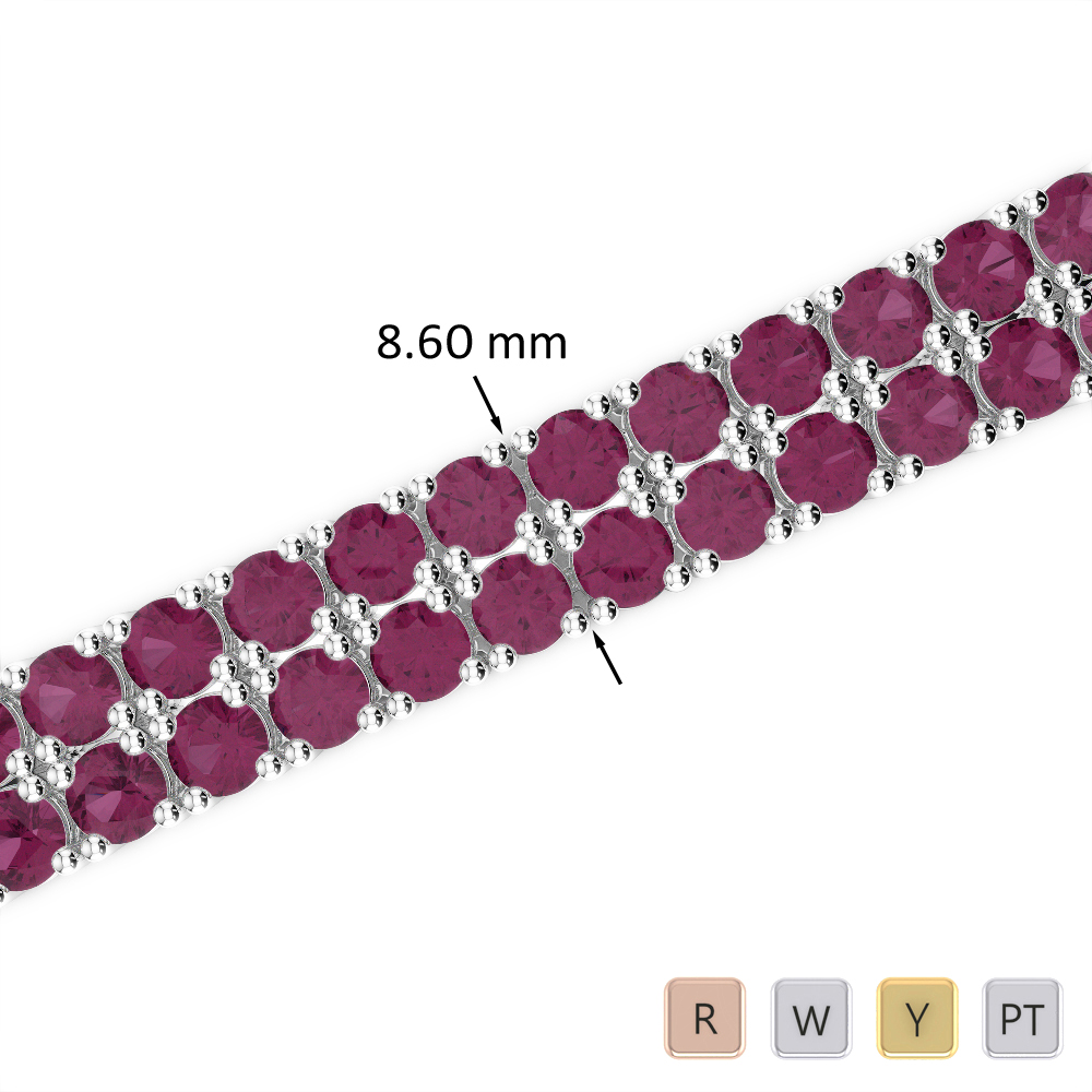 32 Ct Ruby Bracelet in Gold/Platinum AGBRL-1040