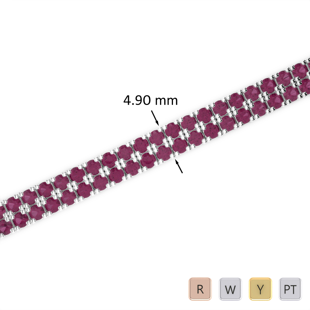 6 Ct Ruby Bracelet in Gold/Platinum AGBRL-1044