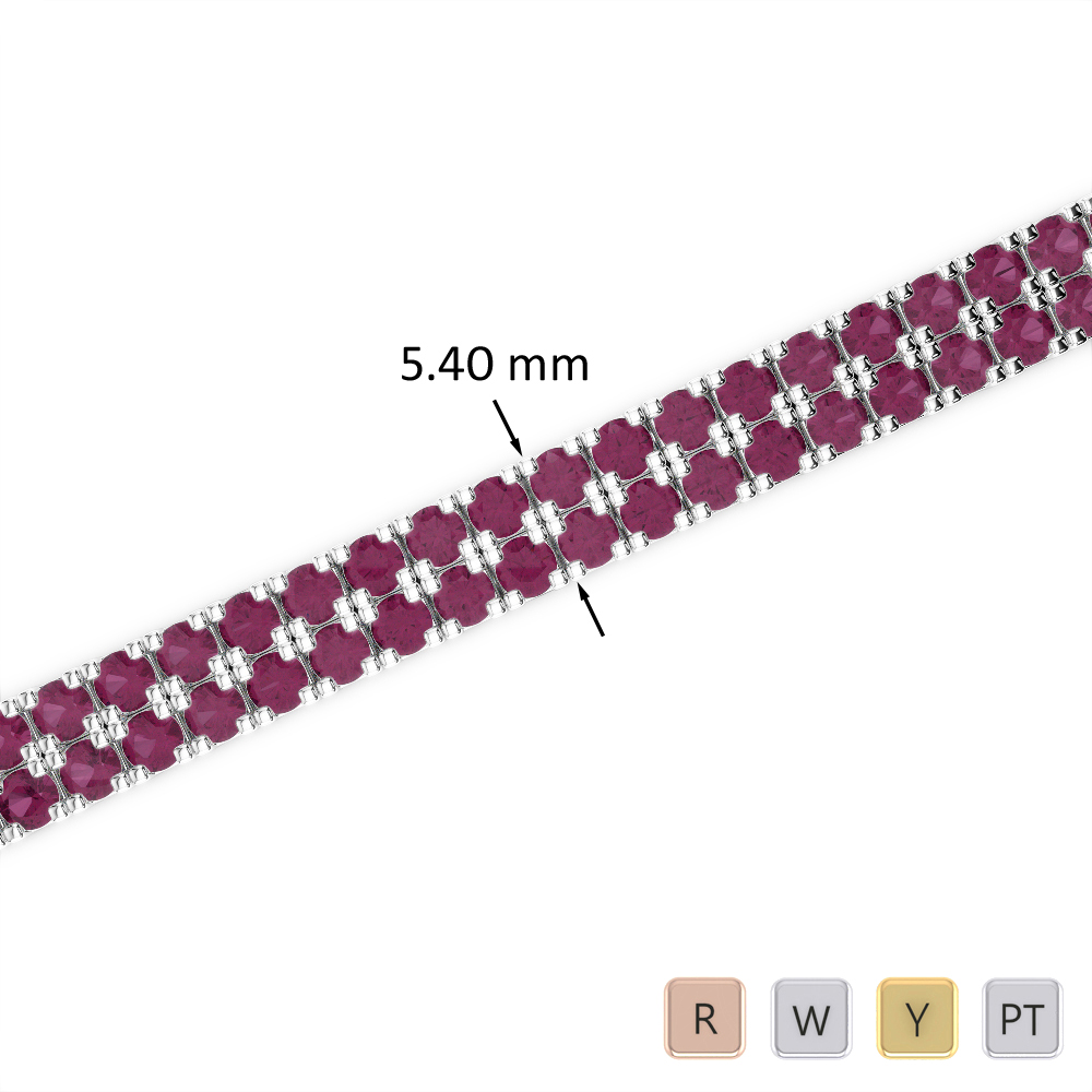11 Ct Ruby Bracelet in Gold/Platinum AGBRL-1046