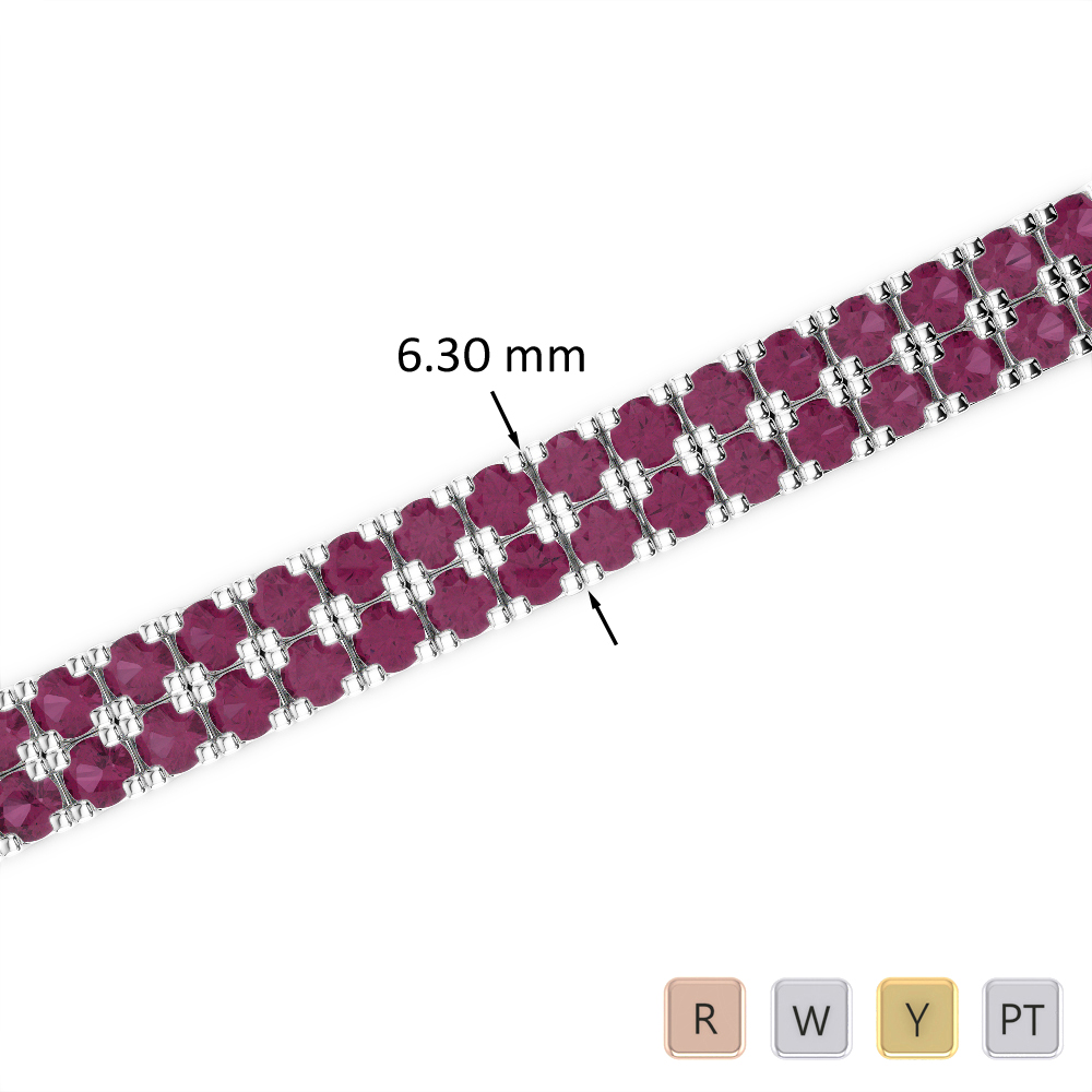 14 Ct Ruby Bracelet in Gold/Platinum AGBRL-1048