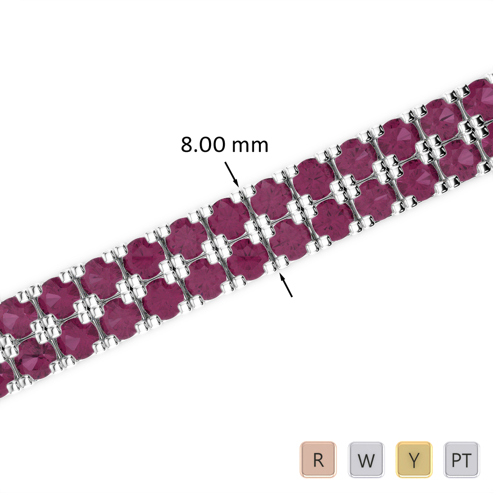 27 Ct Ruby Bracelet in Gold/Platinum AGBRL-1050