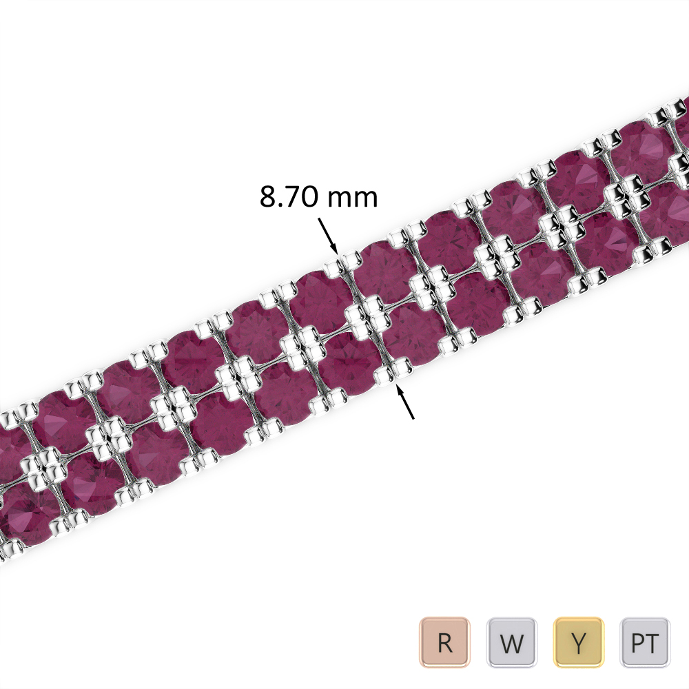 29 Ct Ruby Bracelet in Gold/Platinum AGBRL-1051
