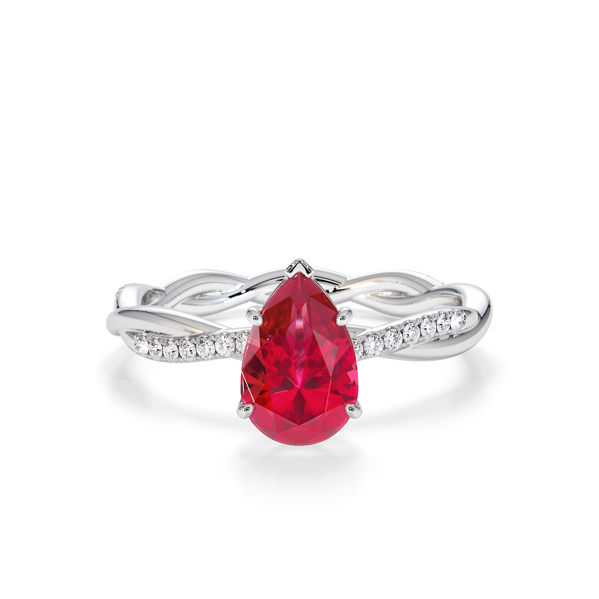 Gold / Platinum Ruby and Diamond Engagement Ring RZ3390