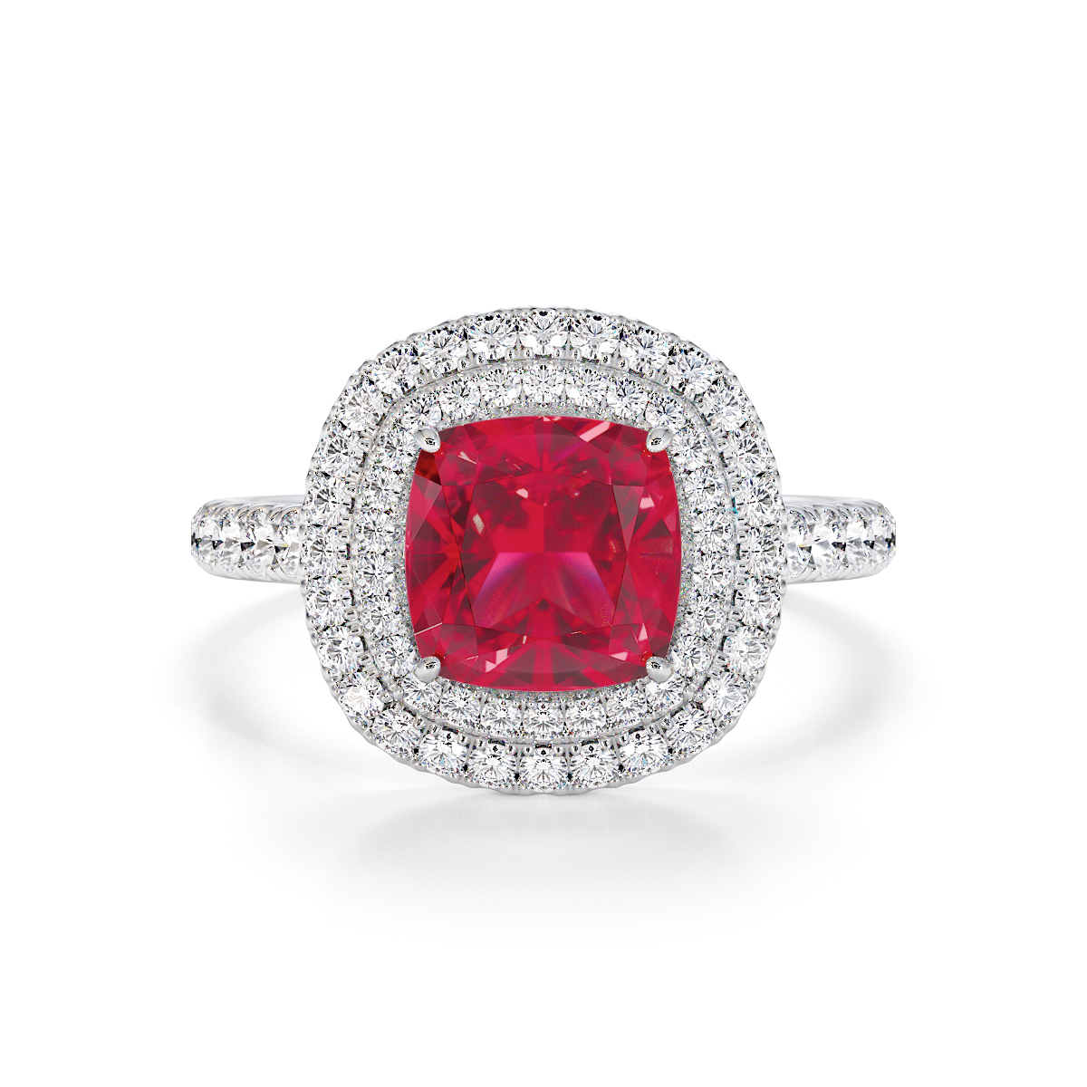 Gold / Platinum Ruby and Diamond Engagement Ring RZ3405