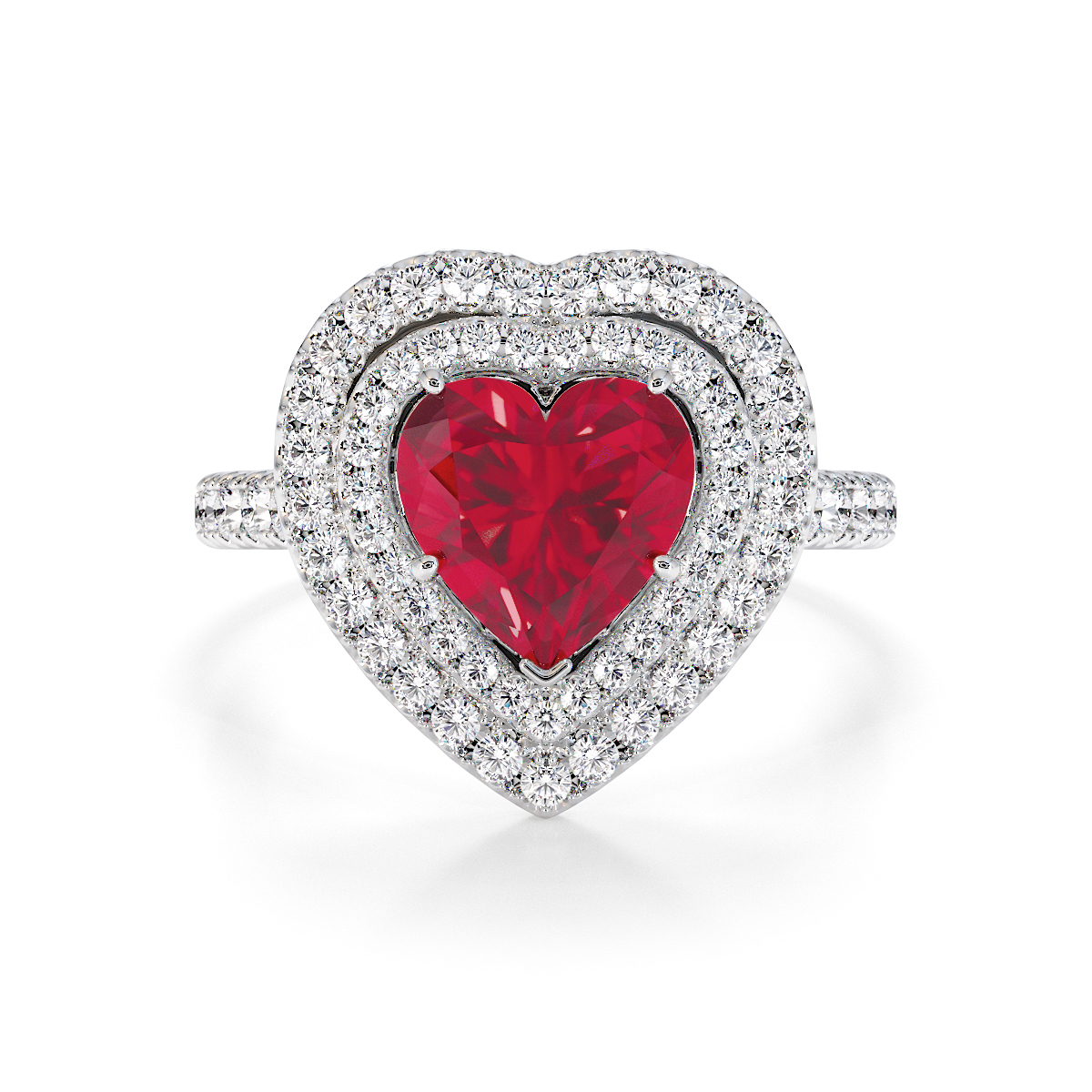 Gold / Platinum Ruby and Diamond Engagement Ring RZ3408