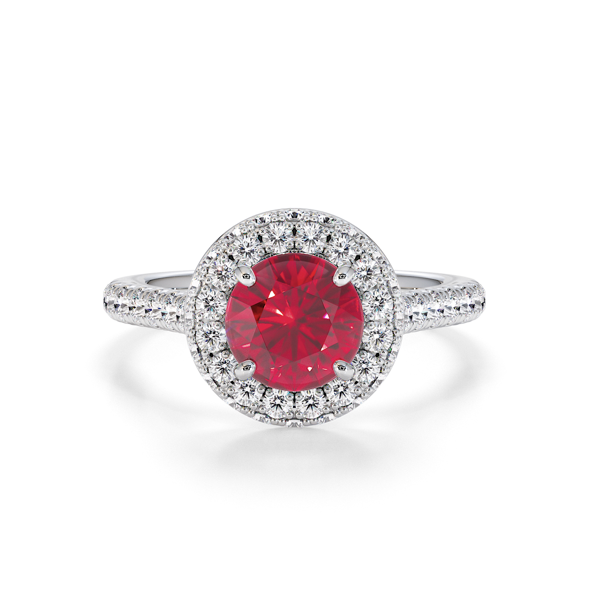 Gold / Platinum Ruby and Diamond Engagement Ring RZ3420