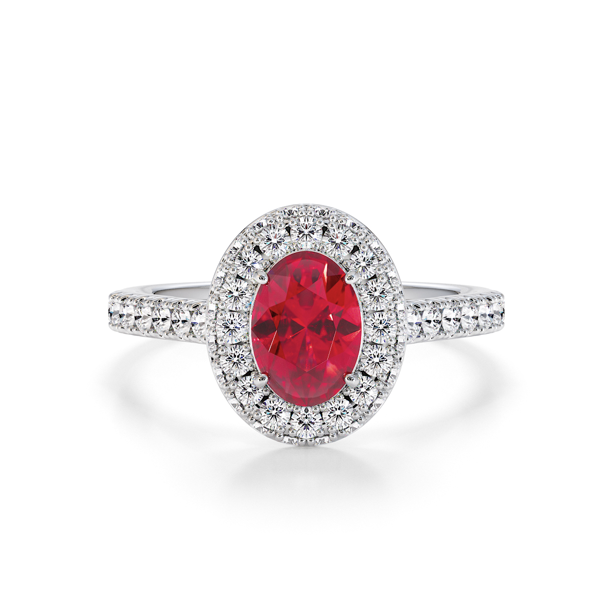 Gold / Platinum Ruby and Diamond Engagement Ring RZ3421