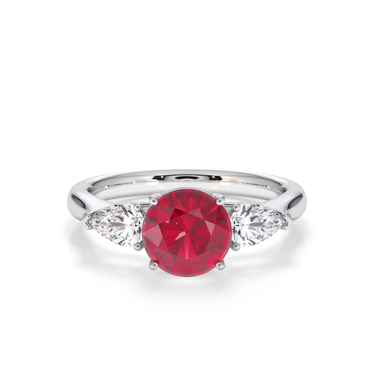 Gold / Platinum Ruby and Diamond Engagement Ring RZ3432