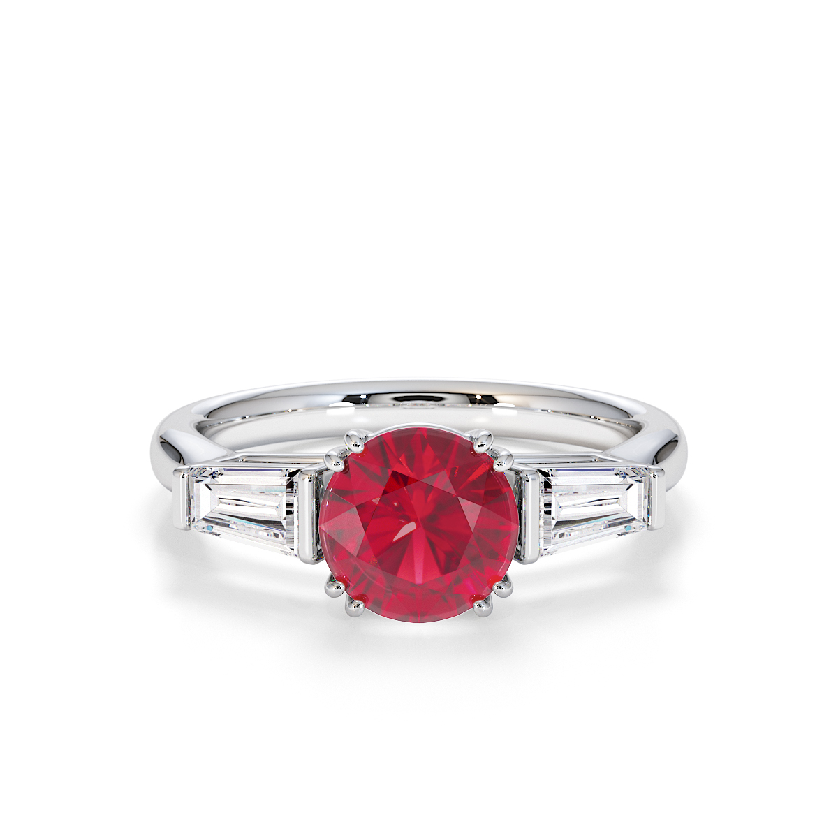 Gold / Platinum Ruby and Diamond Engagement Ring RZ3434