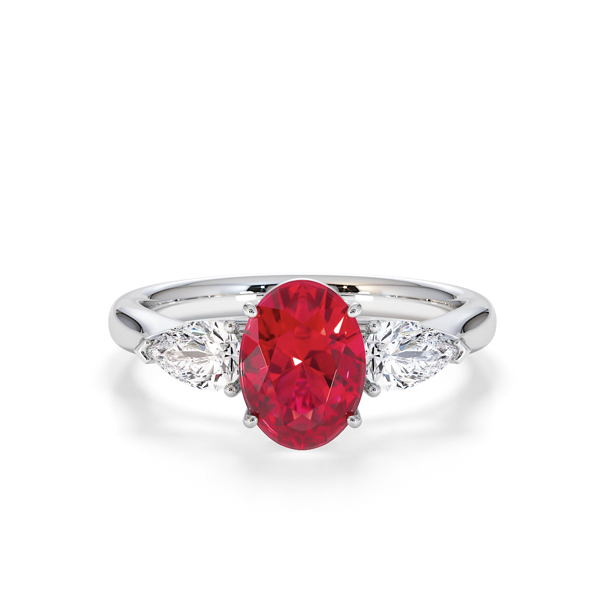 Gold / Platinum Ruby and Diamond Engagement Ring RZ3435