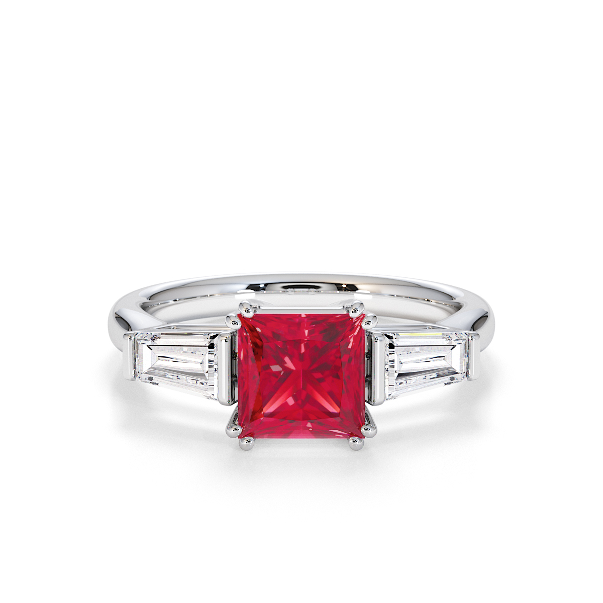 Gold / Platinum Ruby and Diamond Engagement Ring RZ3440