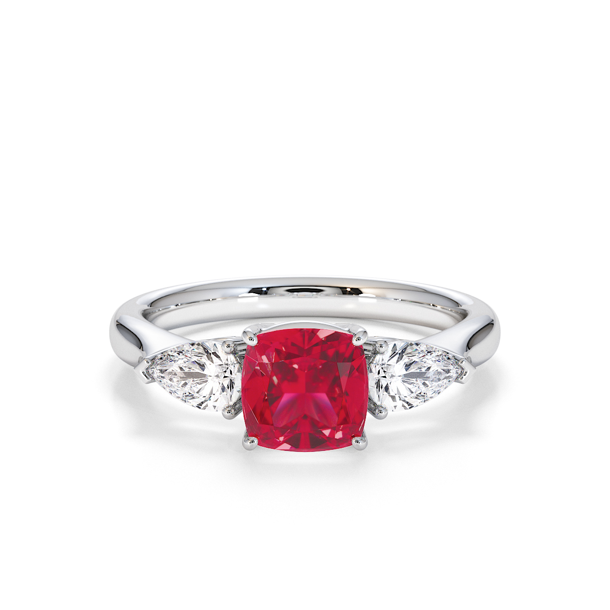 Gold / Platinum Ruby and Diamond Engagement Ring RZ3441