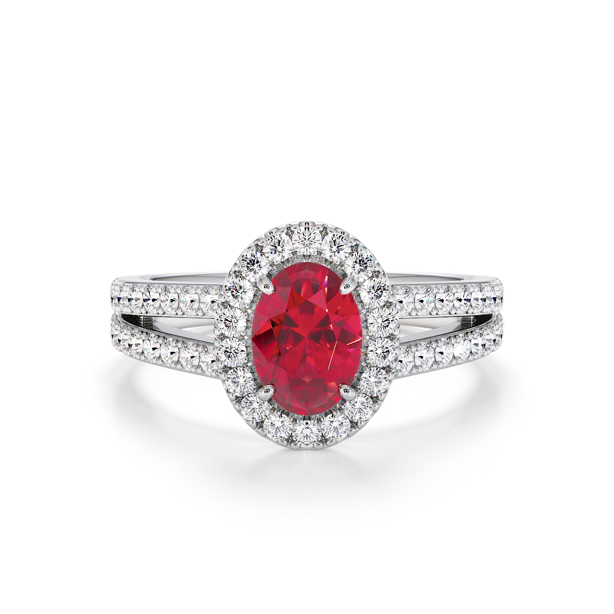 Gold / Platinum Ruby and Diamond Engagement Ring RZ3461