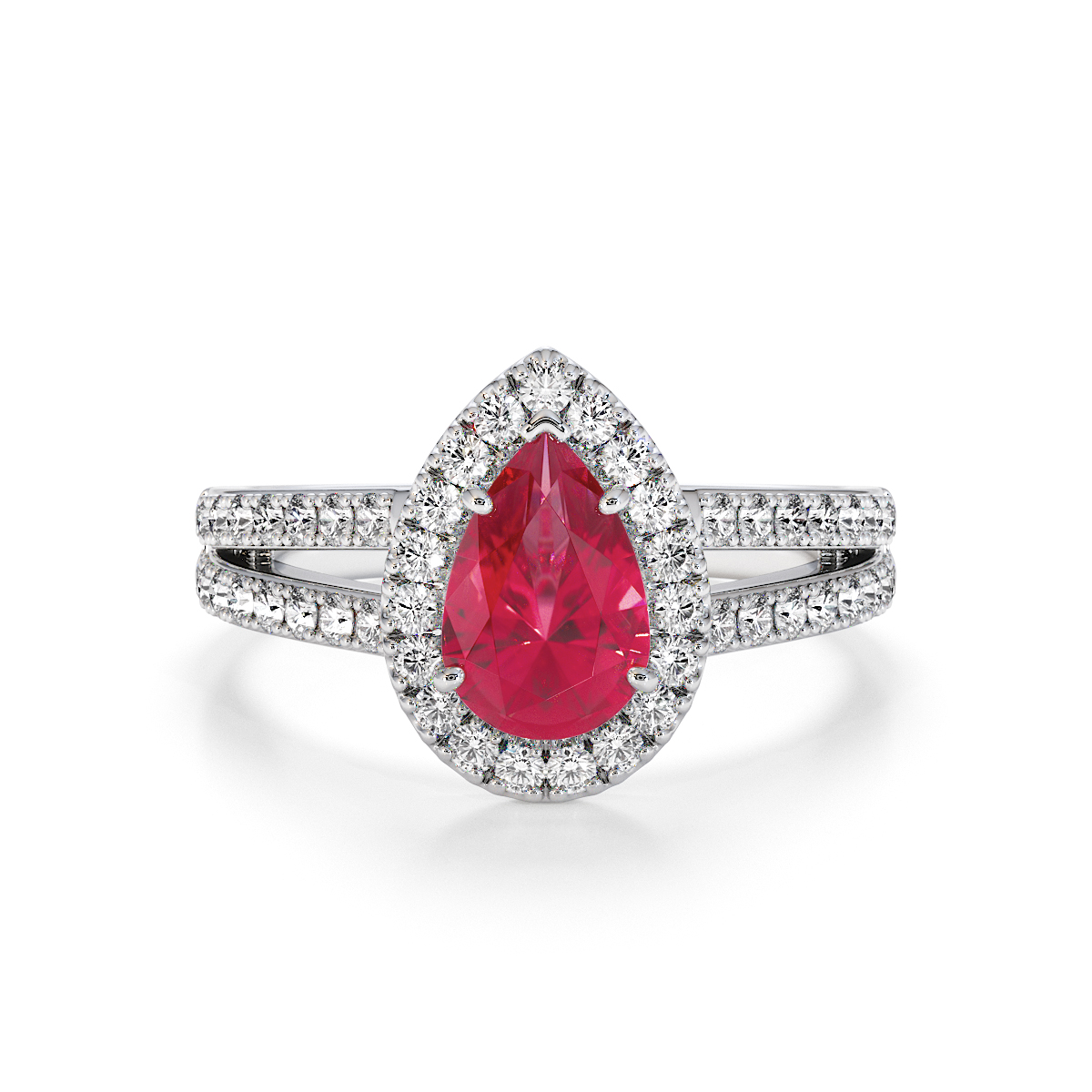 Gold / Platinum Ruby and Diamond Engagement Ring RZ3465
