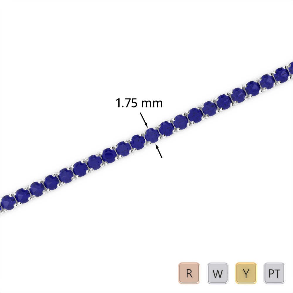2 Ct Sapphire Bracelet in Gold/Platinum AGBRL-1002