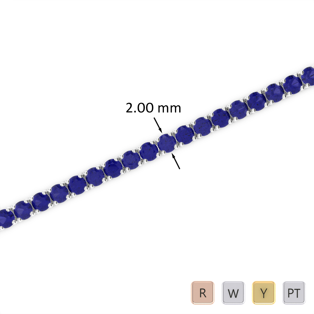 3 Ct Sapphire Bracelet in Gold/Platinum AGBRL-1003