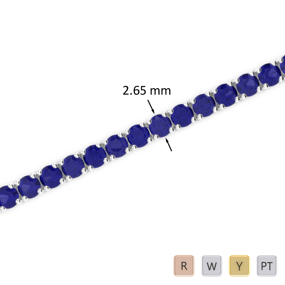 6 Ct Sapphire Bracelet in Gold/Platinum AGBRL-1007